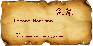 Harant Mariann névjegykártya